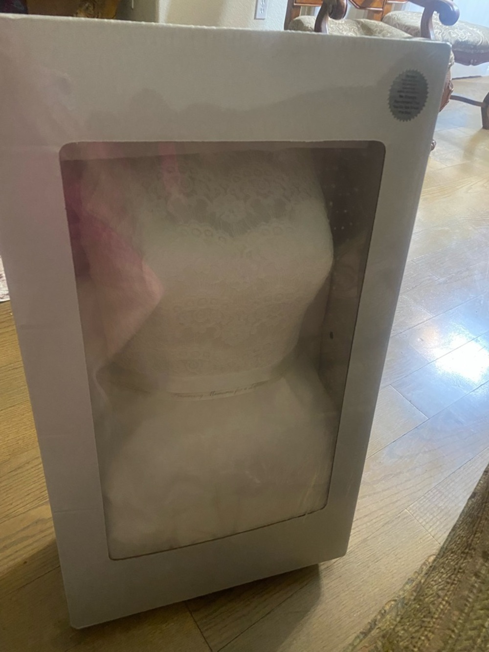 Bridal Dress - White Lace Bodice with Satin Waist - Picture 3 of 8
